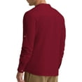 thumbnail image 5 of Iceglad Men Henley Neck Long Sleeve Cotton Linen Shirt Casual Beach Outfit Dress Shirt Wine Red S, 5 of 8
