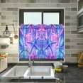 thumbnail image 4 of Yayeee Kitchen Curtains Tier Pair Light Filtering 27"x24" Rod Pocket Short Cafe Window Panel, Purple Starfish Pattern, 4 of 7