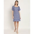 thumbnail image 5 of Moomaya Printed Square Neck Sheath Dress, Puff Sleeve Short Ruffle Hem Dress, 5 of 9