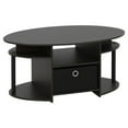 thumbnail image 4 of Furinno JAYA Table Basse Ovale au Design Simple avec Bac, Noyer, 4 of 5