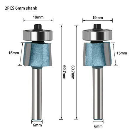 

6Mm Shank 8 Degree Three Edge Bevel Edging Cutter Head Chamfer Cutter
