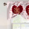 thumbnail image 4 of Pink Valentine's Day Tie Up Valance Curtains for Windows, Kitchen Curtains Window Treatments, Red Roses Love Hearts Romantic Short Window Shades Valances for Bedroom Bathroom Cafe 42"x18", 4 of 8