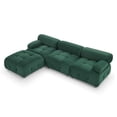thumbnail image 4 of Aukfa 93" Sectional Sofa, Living Room Modular Couch with Ottoman, Pillow Top Arms, Velvet, Green, 4 of 9