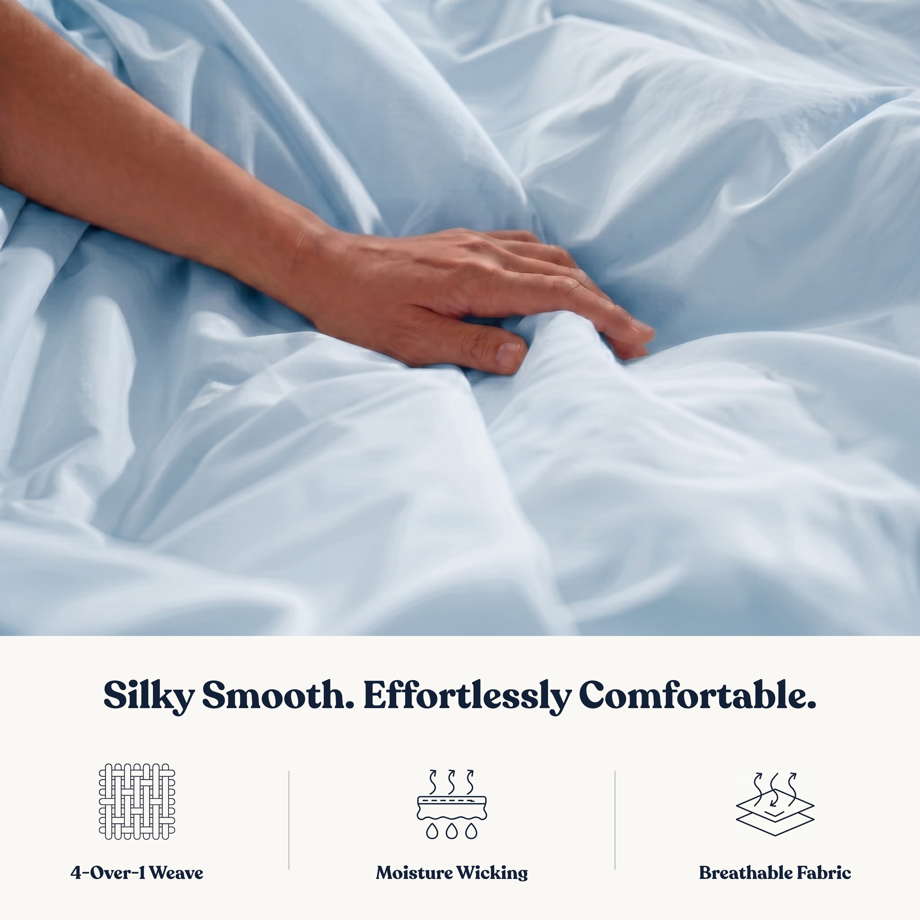 Delara California King 7 Pieces Set GOTS Organic Cotton Sheet Bundle, Ultra Soft, Moisture-Wicking, Breathable, Long-Staple, Light Blue