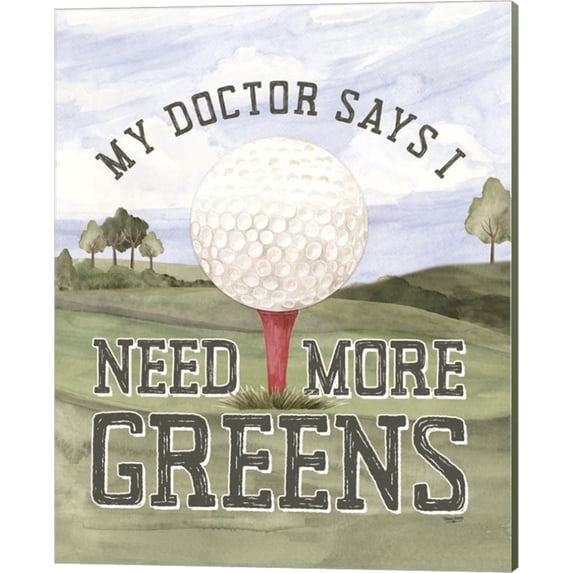 Great Art Now Golf Days neutral portrait I-More Greens by Tara Reed, Canvas Wall Art, 16W x 20H