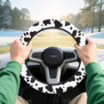 thumbnail image 4 of HUIACONG Cow Print Unversial Golf Cart Steering Wheel Covers 13-14" Easy to Install and Clean Car Steering Wheel Cover Comfortable Flannel Fabric for EZGO Yamaha Club Cars, 4 of 7