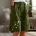thumbnail image 3 of Iyufng Womens Shorts Casual Printed Half Shorts Pants Elastic Waist Buttons with Pockets Pants,Summer Shorts for Women,S-2XL, 3 of 7
