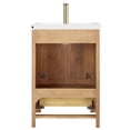 thumbnail image 4 of Pemberly Row 24" Single Sink Bath Vanity - Brown with Drop - Ceramic Basin, 4 of 16
