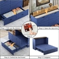 thumbnail image 2 of Full Size 2-in-1 Murphy Cabinet Bed, Foldable Platform Bed Frame with Large Storage Drawer and Built-in Power Strip, Multi-Functional Murphy Bed, Blue, 2 of 8