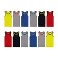 thumbnail image 2 of Buyless Fashion Boys Scoop Neck Tagless Undershirts Soft Cotton Tank Top (12 Pack) 5-6, 2 of 7