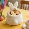thumbnail image 3 of Plush Bunny Drawstring Bag, Cute Bunny Ear Storage Pouch for Candy Toys, Easter Gift (White-A), 3 of 6