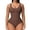 Coffee, variant on Women's Tummy Control Bodysuit Sleeveless Hook Shaper Shapewear Firm Body Shaper Postpartum Spandex Mid Thigh Bean Paste X-Large
