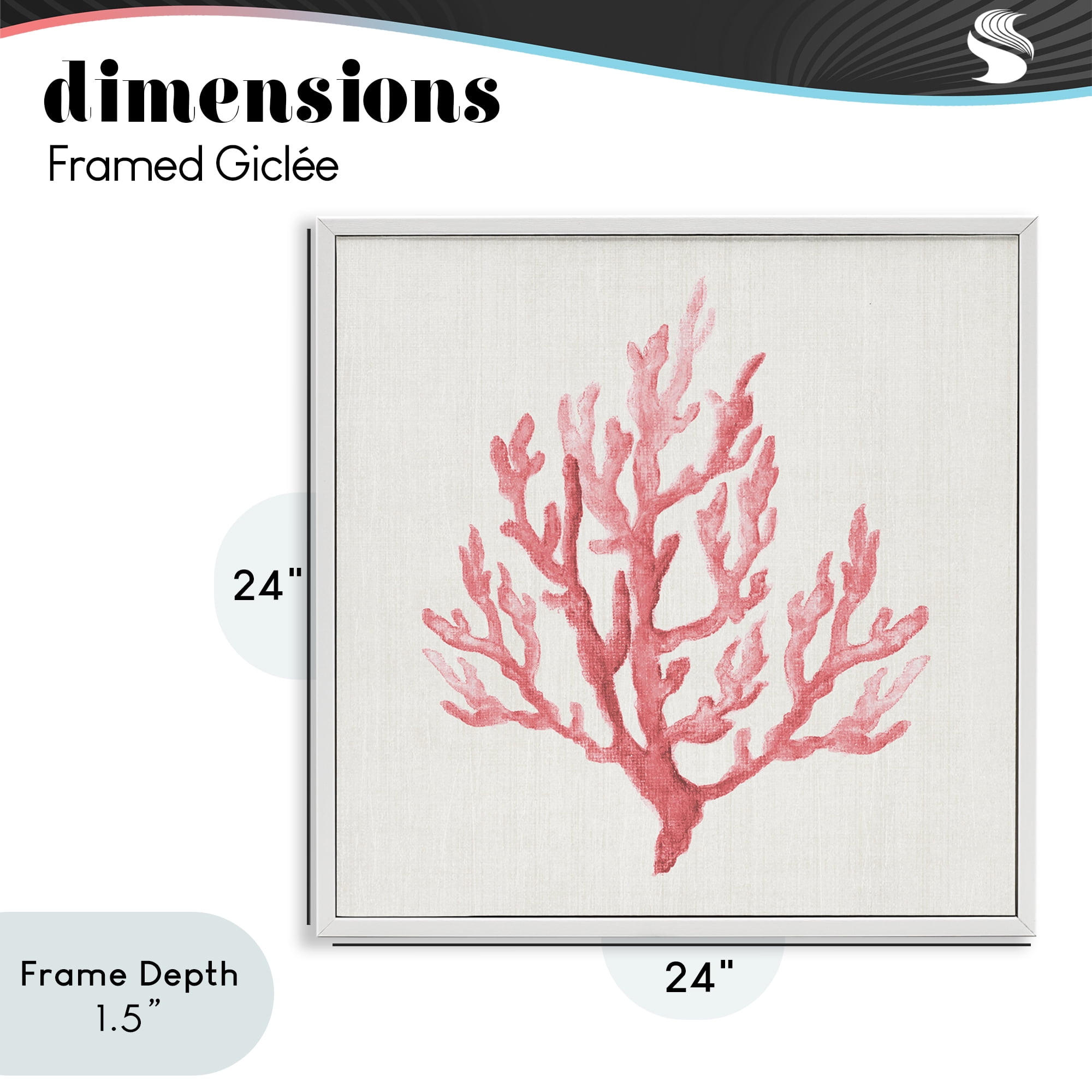 Stupell Industries Muted Pink Coral Branch White Framed Giclee Art, design by Janet Tava