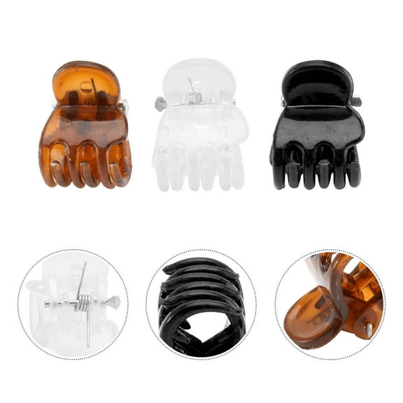 OUNONA 2pcs Children Fashion Mini Hair Claws Platic Small Hair Clamps With Box for Girls Women Lady (20pcs 2 Box)