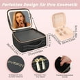 thumbnail image 6 of Makeup Bag with Mirror of LED Lighted, 10.2" Travel Makeup Train Case Cosmetic Bag Organizer with Adjustable Dividers, Makeup Case with Jewellery Box Organizer and 8pc Travel Bottles, Black, Small, 6 of 10