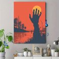 thumbnail image 4 of Scary Hand Sunset Canvas Wall Art 15.75x11.81 Inches, 4 of 8