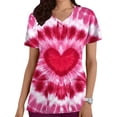 thumbnail image 1 of TaTaai Valentine's Day Print Top, Women's V Neck Short Sleeve Casual Blouse, Pocket Detail Lightweight Shirt for Holiday Season Gift, 1 of 5