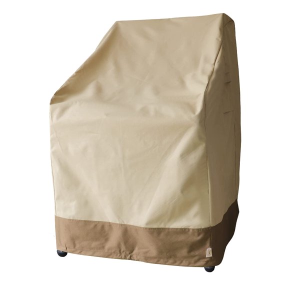 Vanteriam Patio Stackable Chairs Cover - Durable and Waterproof Large Outdoor Stacking Chairs Cover, Fits Stack of up to 8 Chairs