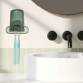 thumbnail image 3 of Unique Bargains 1 Set Wall Mounted Toothbrush Holder with Cup for Bathrooms Green 4.33"x2.56", 3 of 7