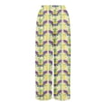 thumbnail image 3 of Women's Mardi Gras Pants Drawstring Wide Leg Pants Graphic Mask Print Carnival Parade Lounge Pants with Pockets, 3 of 3