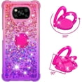 thumbnail image 3 of Phone Case for Xiaomi Poco X3 NFC, Case for Xiaomi Poco X3 Pro, Shiny Bling Quicksand Effect TPU Bumper Case with Four Corners Protection Cover for Xiaomi Poco X3 NFC/X3 Pro, Pink Purple, 3 of 7