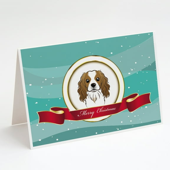 Cavalier Spaniel Merry Christmas Greeting Cards and Envelopes Pack of 8