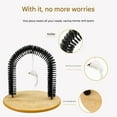 thumbnail image 5 of Tvtnvo Pet Self Grooming Brush Scratcher with Toy for Indoor Shedding Control Hair Removal Sturdy Easy Assembly Plastic Grooming Station Stimulating Brush Column for Play Brown 14.2x13.4x11.2in, 5 of 8