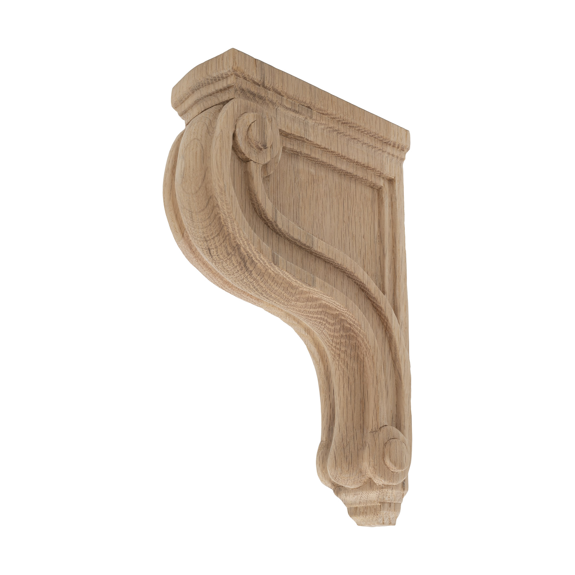 8 in. x 2 in. x 4-3/4 in. Unfinished Small North American Solid Red Oak Classic Traditional Plain Wood Corbel