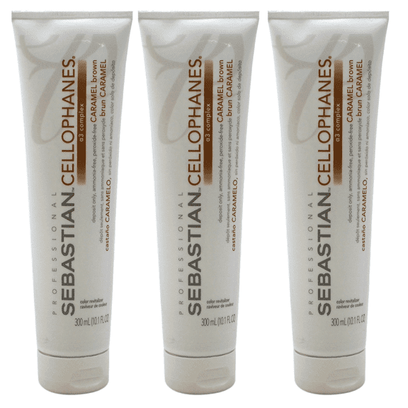 Sebastian Cellophanes Caramel Brown Color Treatment 300 ml (Pack of 3)