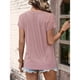 thumbnail image 4 of Blusa de Manga corta Nikou con encaje para mujer color puro, 4 of 6