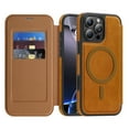 thumbnail image 2 of for iPhone 15 Wallet Case, Compatible with MagSafe, Support Wireless Charging, Slim Fit Premium PU Leather Flip Folio Cover with Card Slots Case Wallet for iPhone 15 - Brown, 2 of 9