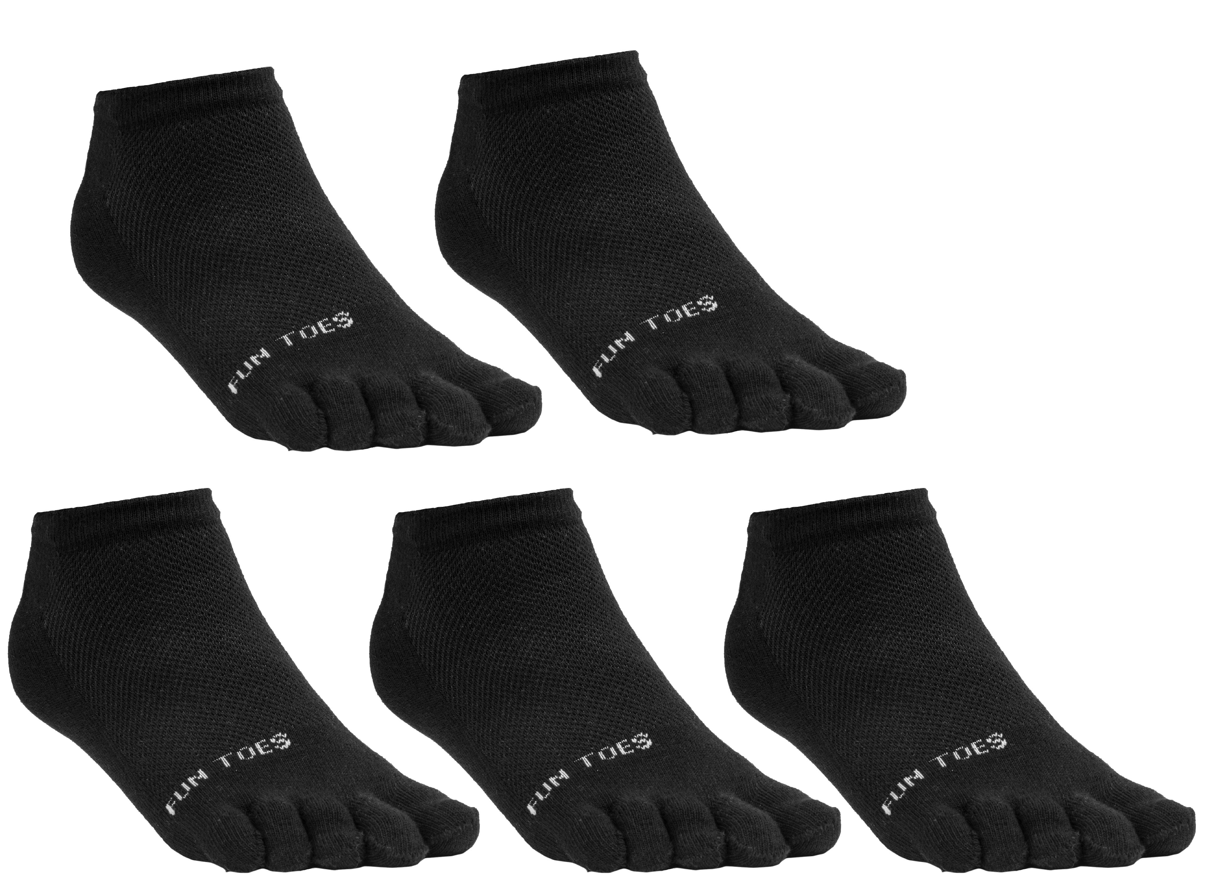 5 Pairs Toe Socks Black Colorful Toes