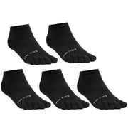 FUN TOES Women Toe Socks Barefoot Running Socks Size 9-11 Value Pack of 5 Pairs