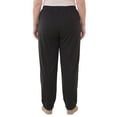 thumbnail image 3 of Turtle Bay New York Women's Plus Size Pleated Knit Pull on Pants - Cotton Blend Sweatpants with Flat Front Waistband and Side Seam Pockets, 3 of 7
