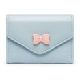 thumbnail image 1 of Small Wallet for Girls Women Tri-Folded Wallet Cash Pocket Card Holder Coin Purse with Id Window Elegant Youthful and Cute Tie-Blue, 1 of 4