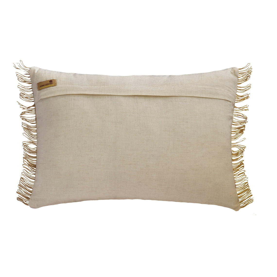 The HomeCentric Decorative Beige Pack of 2, 12"x18" (30x45 cm) Lumbar Pillow Cover, Linen Pearl, Embroidery & Lace Oblong Pillow, Floral Pattern Contemporary Style - Pearla