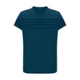 thumbnail image 4 of Craaazy Women's Relaxed Fit Crew Neck Blouse, Solid Color Short Sleeve Pleated Top, Loose Comfy Casual Tee for Spring & Summer Gifts, 4 of 7