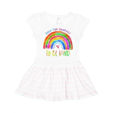 

Inktastic Have the Courage to Be Kind Watercolor Rainbow Gift Toddler Girl Dress
