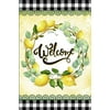 Lemon Wreath Welcome Garden Flag – 12" x 18", Double Sided, Summer Decor, Buffalo Plaid, 4th of July, Home Decor, Fundraiser, Greeting