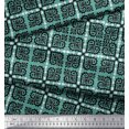 thumbnail image 3 of Soimoi Polyester Crepe Fabric Arrow,Swirl & Floral Block Print Sewing Fabric Yard 52 Inch Wide, 3 of 3