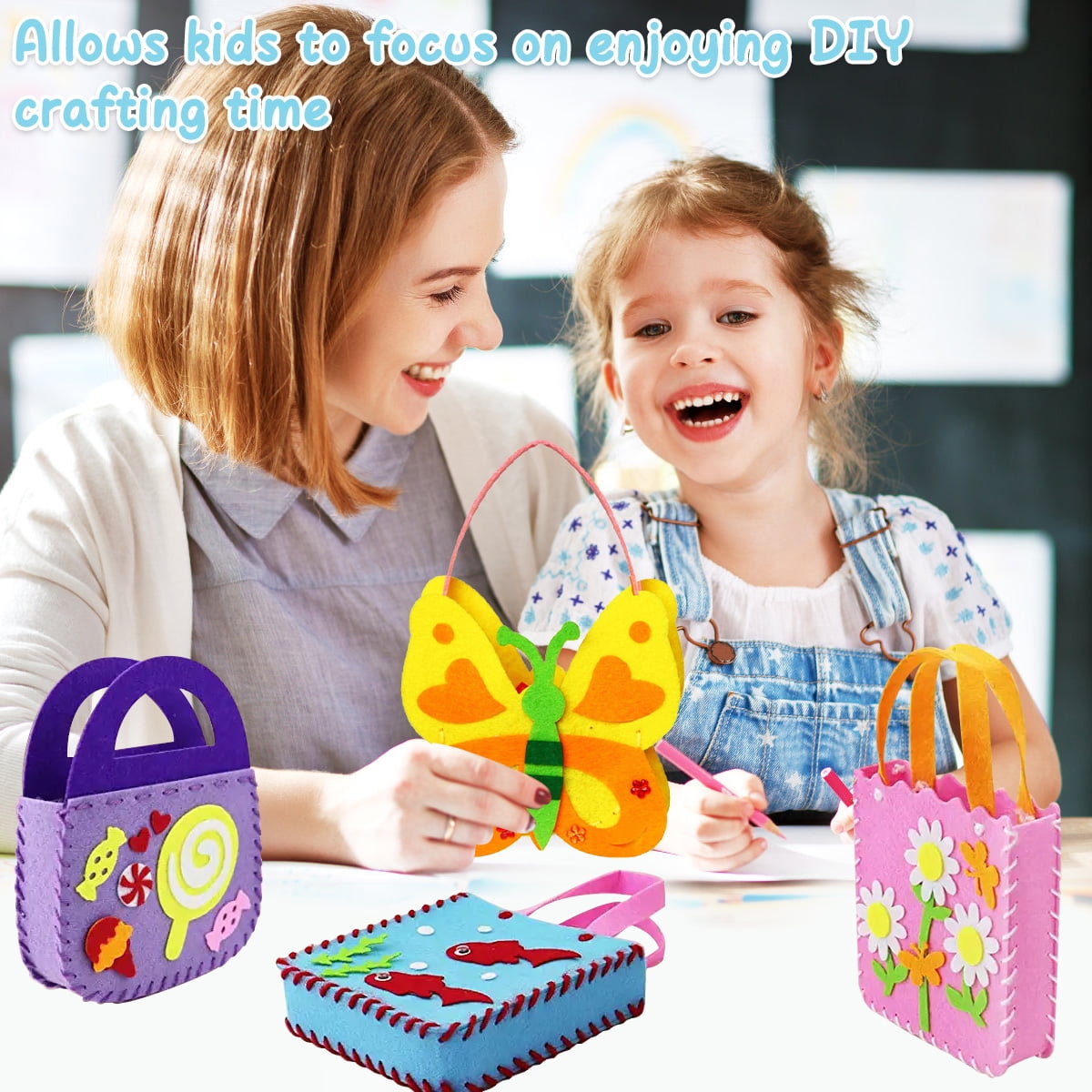  Toyvian 4 Sets Learn to Sew Your Own Purses, Sewing Kit for Kids  Girls Craft Gifts DIY Sewing Craft Supplies for Kids : Toys & Games