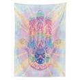 thumbnail image 3 of Ambesonne Hamsa Tablecloth Rectangular Table Cover, Energy Flow Aura Yoga, 60"x84", Pale Pink Peach and Aqua, 3 of 4