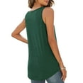 thumbnail image 6 of Olyvenn Summer Solid Pullover Casual Girls Blouses Crewneck Women's Tank Tops Cozy Clothes Swing Pleated Tee Relaxed-Fit Shirts for Women Sleeveless Tees for Women Green 10, 6 of 9