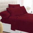 thumbnail image 2 of Bed Sheet 6 Piece, 100% Egyptian Cotton, 18" Deep Pocket, 600 Thread Count - Burgundy Solid, Twin Size., 2 of 5