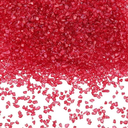 1 Box 200g Crushed Glass Bulk Broken Glass Chips Small Chunky Flakes Sequins Red Irregular Crystal Mirror Pieces for Nail Arts Resin Craft DIY Vase Filler Jewelry Making Decoration Supplies