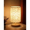 thumbnail image 3 of EIMELI Lampe de Chevet Tactile avec Ports USB pour la Chambre Dimmable Lampes de Table pour Chevet Dortoir Enfants Chambre Bureau Bois Base Touchable Ronde Beige Lin, 3 of 8