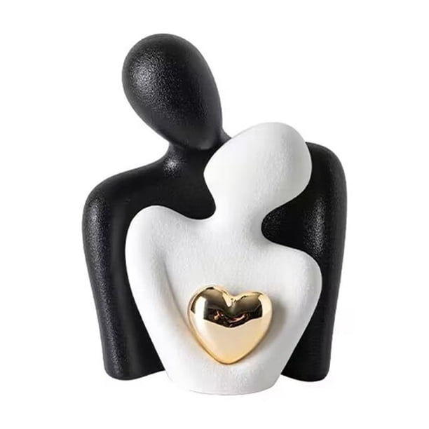 Decoración de Personajes Simples Abstractos en Forma de Corazón, Gabinete de Vinos, Pasillo, Pareja, Abrazo, Arte, Decoración, Artesanías de Cerámica L