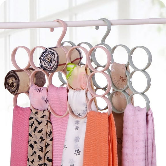 WRISTBIQUE Pink Plastic Scarf Hanger 1Pack Minimalist Organizer For Closet