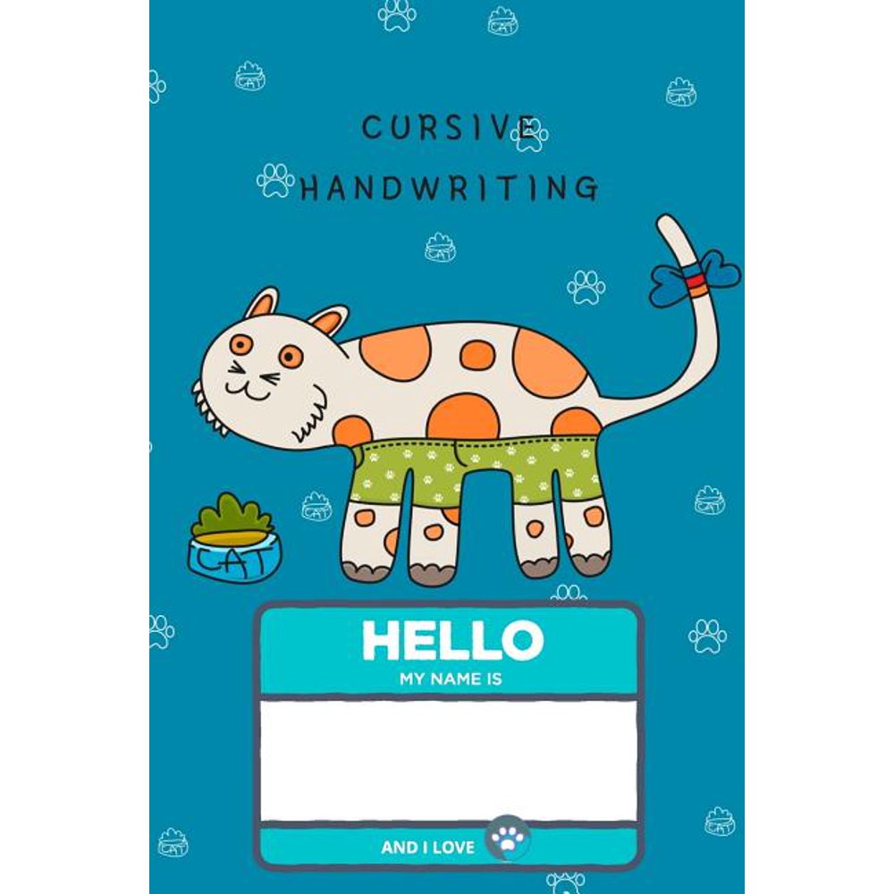 Cursive Handwriting : cat illustration theme cover (Paperback ...