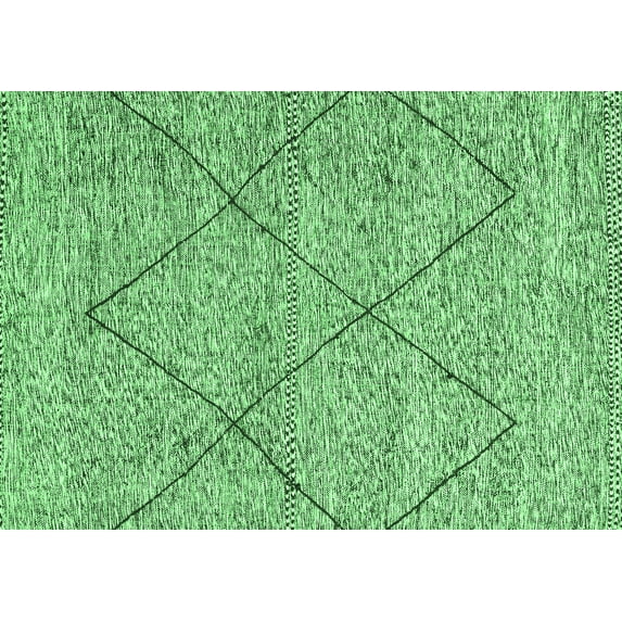 Ahgly Company Indoor Rectangle Abstract Emerald Green Modern Area Rugs, 2' x 3'